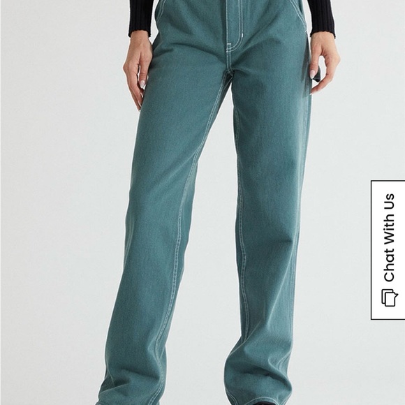 NWOT Pacsun Teal Low Rise Carpenter Pants. 90’s. Denim. Never worn. Grunge. - Picture 2 of 16